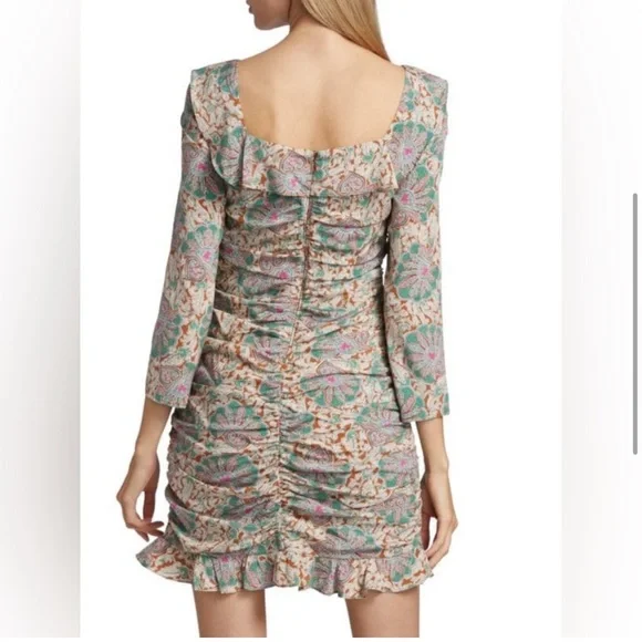 NWT Veronica Beard Lozano Floral Silk Ruched Minidress - Picture 4 of 9